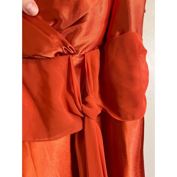 Retro Babydoll Tank Midi Orange 16 Floral Festive Wedding Classic Chic Boho 80s - Picture 3 of 10